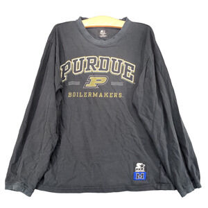 Starter Team Men's Purdue Boilermakers T-Shirt Black Medium Long Sleeve